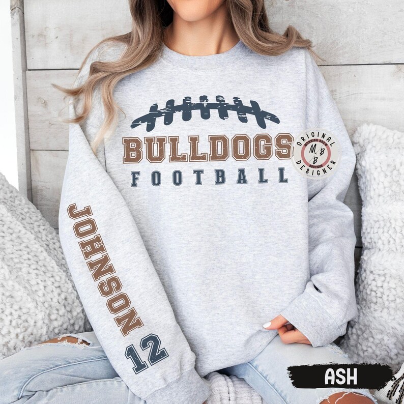 Personalized Football Team Number Sweatshirt Football Mom Sweatshirt