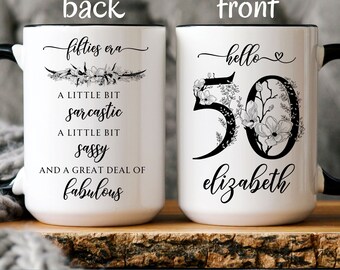 Personalized name 50th birthday mug, custom birthday mug, custom friend birthday mug, friend mug, Custom 40th birthday Mug, birthday Mug