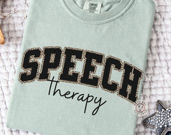 Comfort Colors* Leopard Speech Therapist T-shirt, SLP Gift, Language Pathologist Tee, SLPA Clothing, Speech Therapy Teacher Apparel