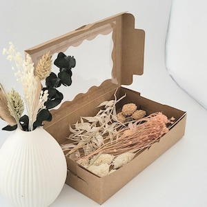 Mini DIY Set Trockenblumenbox klein zum verschenken Bastelset als Geschenk in grün |Apricot |pink |rosa |grau | kleiner Türkranz oder Strauß