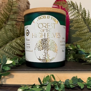 Vela inspirada en El Bosque de los Altos Elfos / Vela inspirada en la Tierra Media / Regalo para amantes de los libros / Vela para amantes de los libros / Vela Booktok / Vela de soja