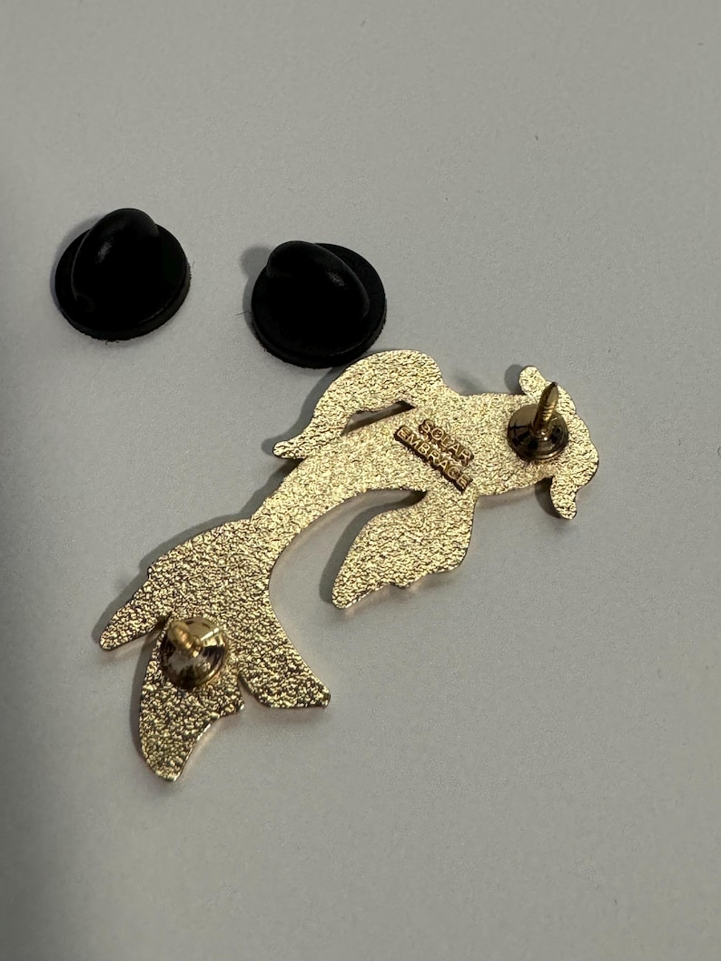 Yin Yang, Moon Fish, Koi Fish, Black and White Enamel Pins With Rubber ...