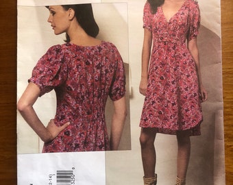 Vogue V1152 Day Dress, Rebecca Taylor, Vogue Patterns American Designer, Size 8 to 14, paper pattern. Not a PDF