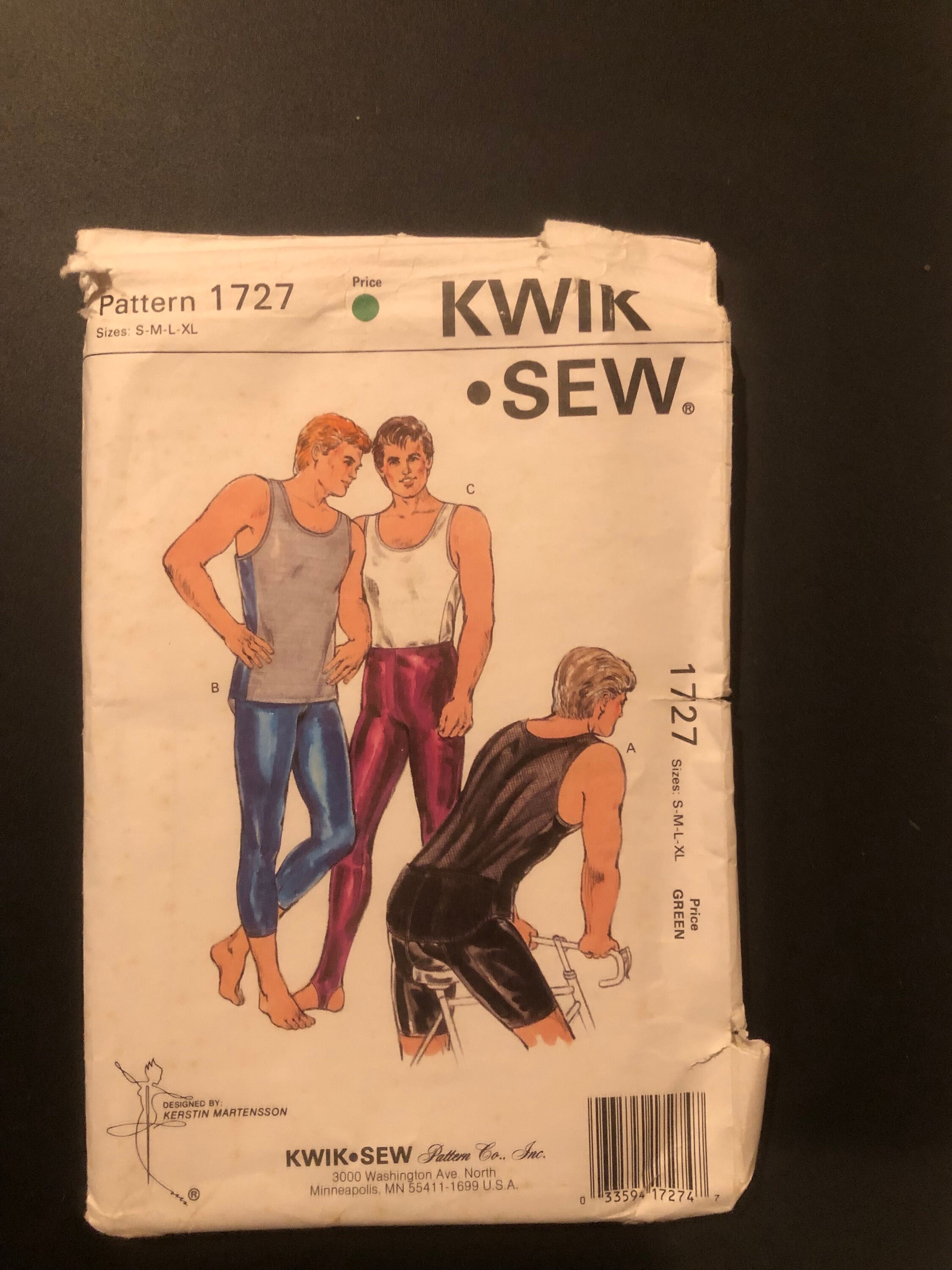 Kwik Sew Pattern 1727, Men's Tank Top, Shorts, Side Panels and