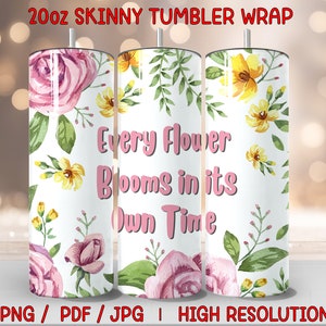 Floral Tumbler Wrap, Flower Wrap, Watercolor Tumbler, Watercolor Wrap, Watercolor Sublimation, Sublimation Design, Tumbler Design