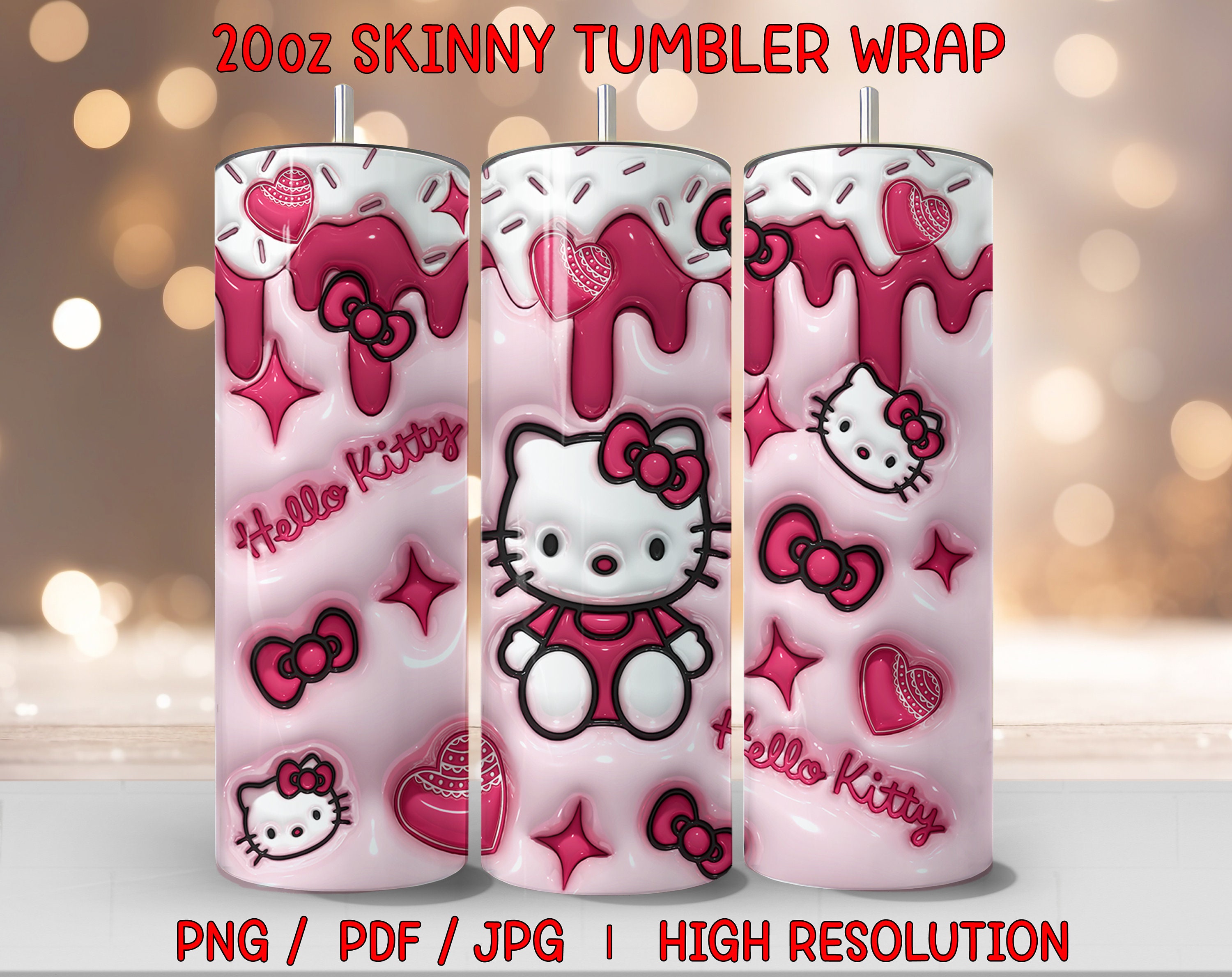Hello Kitty Christmas Stanley Tumbler SVG Bundle, Kitty Tumbler