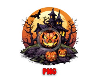 PNG de Halloween, Calabaza de Halloween, Sublimación para camisetas - Alta resolución 300 DPI - Descargar