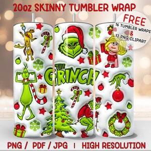 The Grinch Tumbler 20oz Christmas – Designs by Noelly