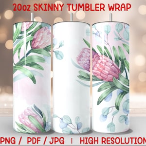 Floral Tumbler Wrap, Flower Wrap, Watercolor Tumbler, Watercolor Wrap, Watercolor Sublimation, Sublimation Design, Tumbler Design