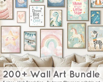 Láminas de arte mural para niños: más de 200 diseños de decoración infantil (descarga digital)