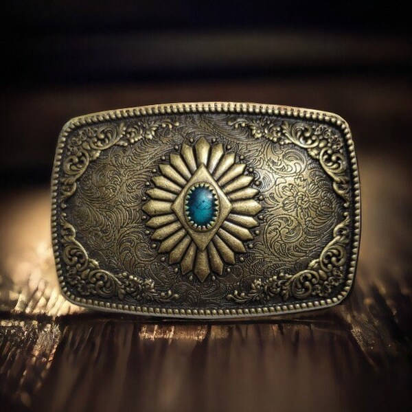 Vintage Western Totem Rectangle Belt Buckle - Gurtelschnalle Boucle de ceinture Belt Buckle - Cowboy Belt Buckle - Cowgirl Belt Buckle