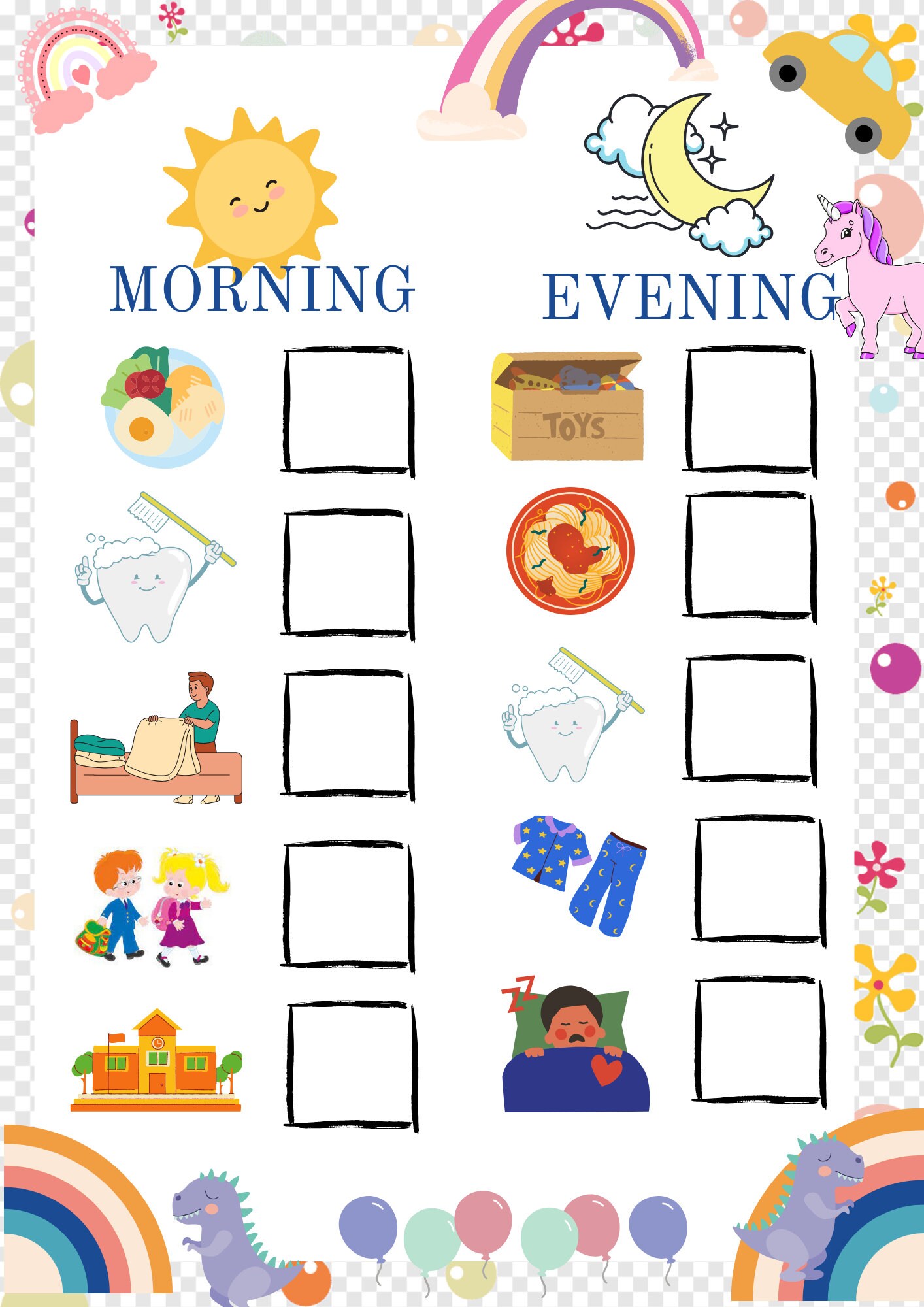 Easy Morning and Bedtime Routine for Toodlers,prentable, Digital ...
