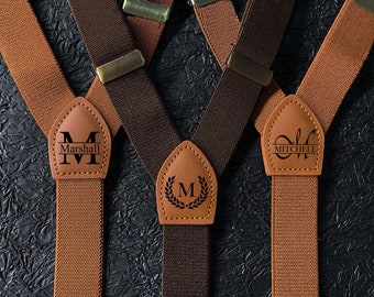 Mens Suspenders Wedding Suspenders Groomsmen Suspenders Custom Leather Suspenders Men Rustic Suspenders Best Men Gifts Father'sDay Gift