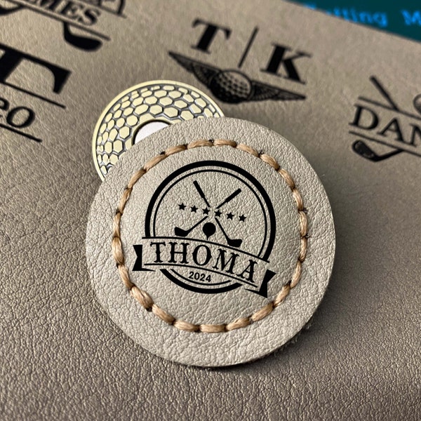 Personalisierte Papa Geschenk Leder Golfball Marker Benutzerdefinierte Golf Geschenke für Männer Monogramm Name Golfball Marker mit Hutclip Vatertagsgeschenke