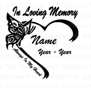 In Loving Memory Memorial Decal, Memorial Decal, Personalized Memorial Decal, Customized Memorial Decal.