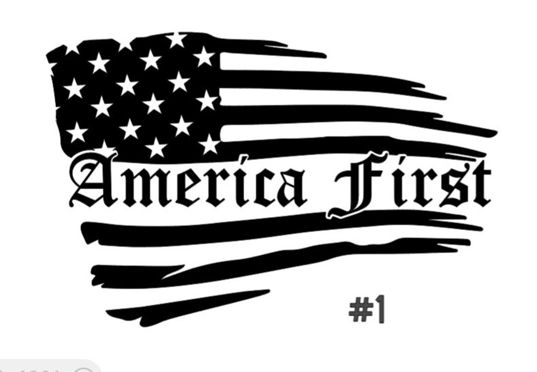 America First, Distressed Flag, Car Window Decal, Bumper Sticker. - Etsy