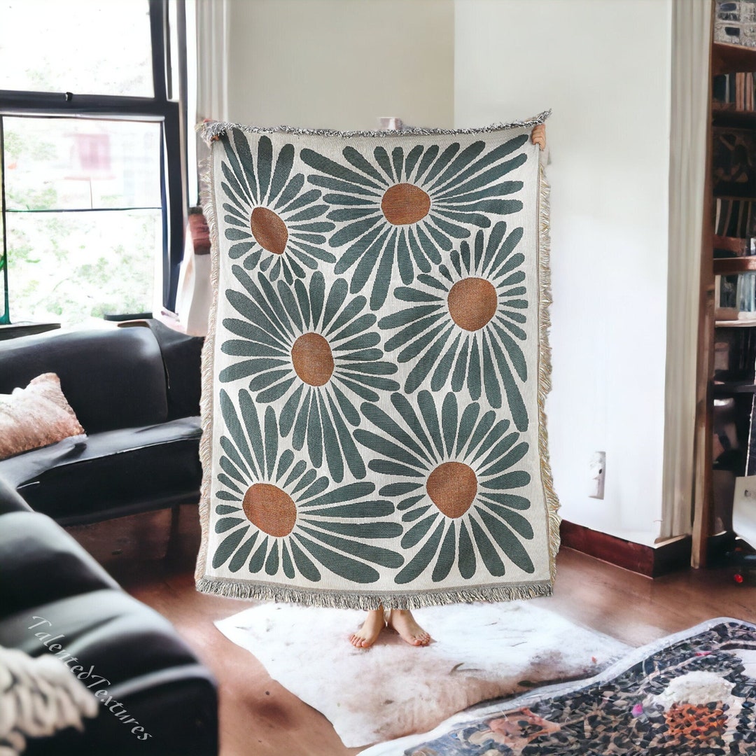 Floral Tapestry Throw Blanket Bohemian Cotton Throw Blanket Etsy