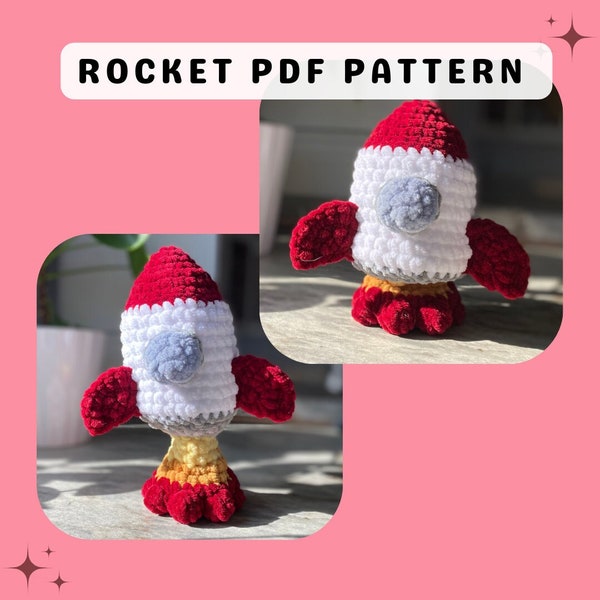 Rocket Crochet Pattern, Spaceship Crochet Pattern, Poppable Crochet Pattern, Crochet Fidget, Space Crochet Pattern, Space Amigurumi