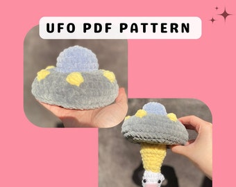 UFO Crochet Pattern, Alien Spaceship Crochet Pattern, Amigurumi UFO, Space-themed Crochet, Poppable Crochet Pattern, Cow Crochet Pattern