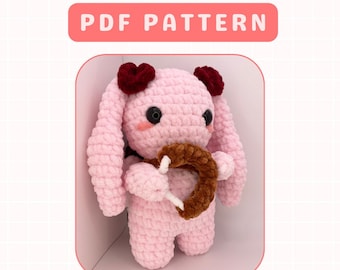 Cupid Bunny Crochet Pattern, PDF Pattern, Amigurumi Pattern, Crochet Pattern, Valentine's Crochet Pattern