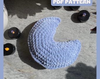 Haakpatroon maansikkel, gehaakte maan, haak ruimtethema, amigurumi-maan, maanknuffel, ruimteknuffel