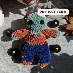 NO SEW Zombie Crochet Pattern, Halloween Crochet Pattern, Spooky Crochet Pattern, Amigurumi Zombie Pattern
