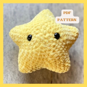 No Sew Crochet Star Pattern – Amigurumi Plush Toy PDF – Kawaii Soft Star DIY Gift