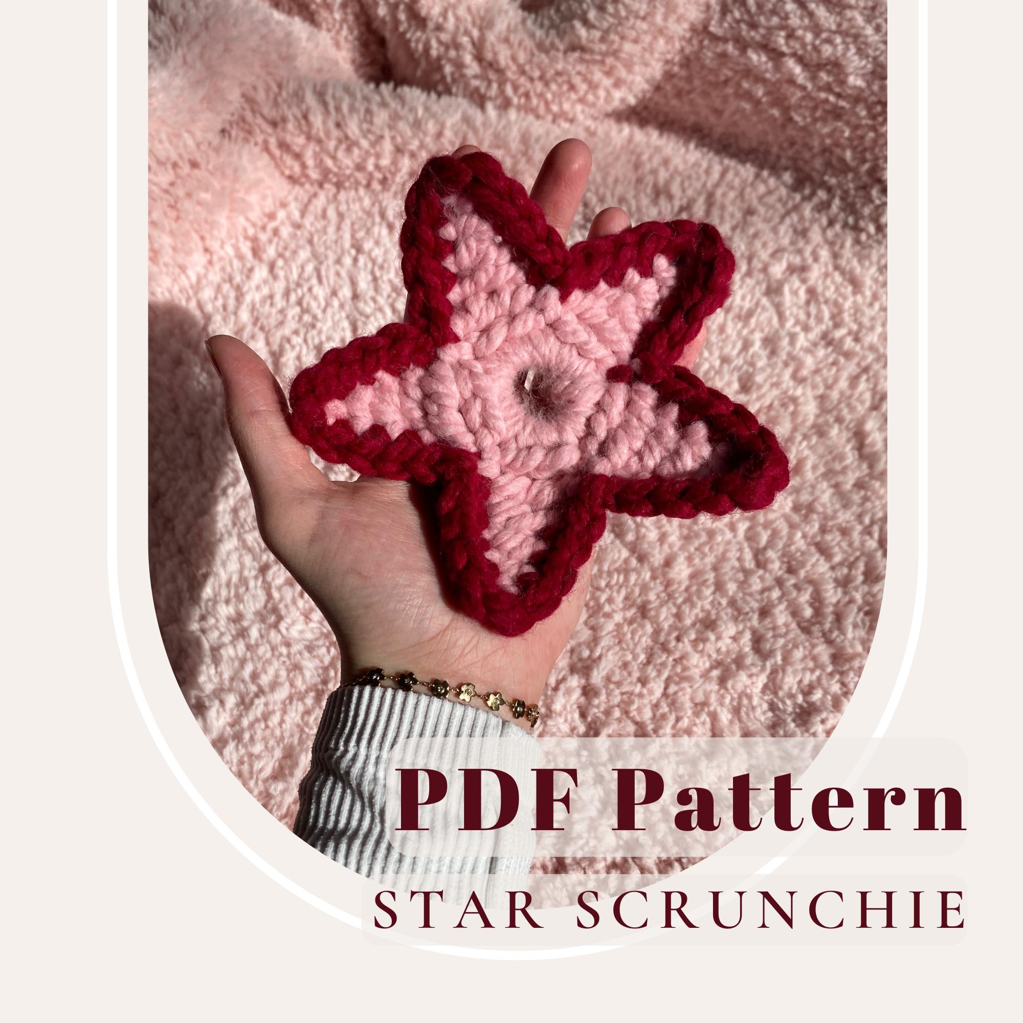 39 Crochet Scrunchies with Flowers, Ruffles, Bows, and Cherries 5 Star Scrunchie Crochet
