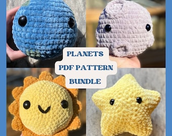 Planets Crochet Pattern Bundle, Star Crochet Pattern, Sun Crochet Pattern, Moon Crochet Pattern, Earth Crochet Pattern,
