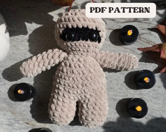 NO SEW Mummy Crochet Pattern, Halloween Crochet Pattern, Spooky Crochet Pattern, Desert Crochet Pattern