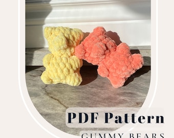 No Sew Gummy Bear Crochet Pattern - Amigurumi Bear Pattern - PDF Digital Download