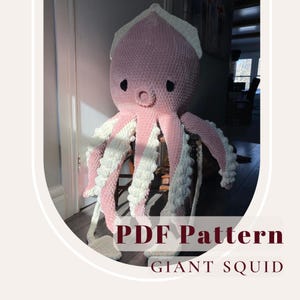Giant Squid Crochet Pattern – Amigurumi Sea Creature PDF – DIY Ocean Animal Toy Tutorial