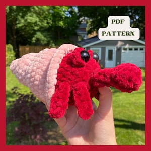 No-Sew Hermit Crab Crochet Pattern – Amigurumi Sea Creature PDF – Beginner Friendly Crab Plush