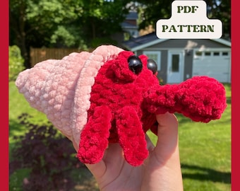 No-Sew Hermit Crab Crochet Pattern – Amigurumi Sea Creature PDF – Beginner Friendly Crab Plush