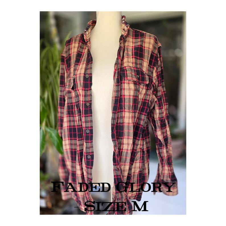 Vintage Red Flannel Shirt Collection Faded Glory –M