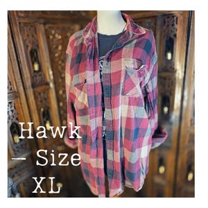 Vintage Red Flannel Shirt Collection Hawk –XL