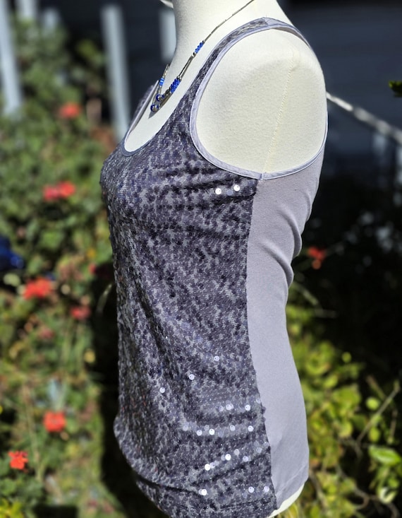 Silver Sequin Top — Express X-Small - image 5