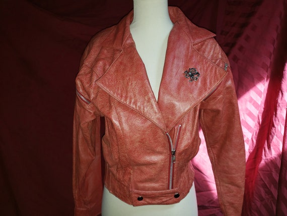 Brick Red 80s Leather Trench Coat – OMNIA