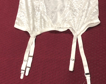 Full Garter, White, Front control panel, 4 Straps, TVRtyle, Size 2XL, Polymaide, NWT