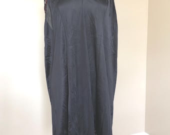 Full Slip, Black, Red Trim, Velrose, Size 52, Nylon, Made in USA