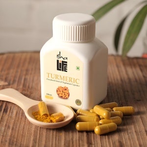 Poudre de neem et de curcuma en capsules végétales. Pack combiné. 100 gélules chacune. Pour une détox quotidienne. image 2