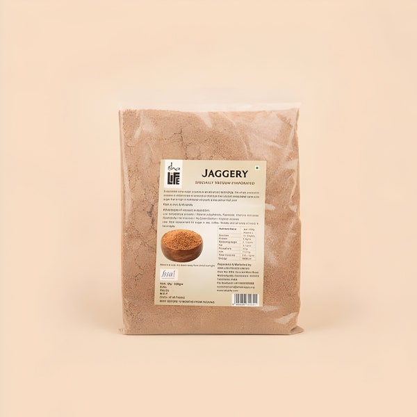 Pure and natural Jaggery (500gm). Great alternative to white sugar. Chemical free. High in nutrition. Vacuum evaporated