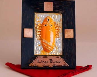 Isha Consecrated Silver Devi Panel in Turmeric