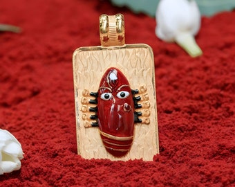 Isha Linga Bhairavi 22KT Gold Pendant - 24 gm (Kumkum)