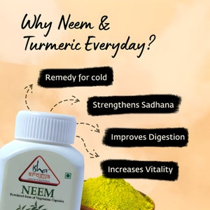 Poudre de neem et de curcuma en capsules végétales. Pack combiné. 100 gélules chacune. Pour une détox quotidienne. image 7