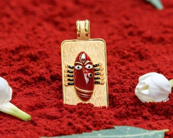 Isha Linga Bhairavi 22KT Gold Pendant - 16 gm (Kumkum)