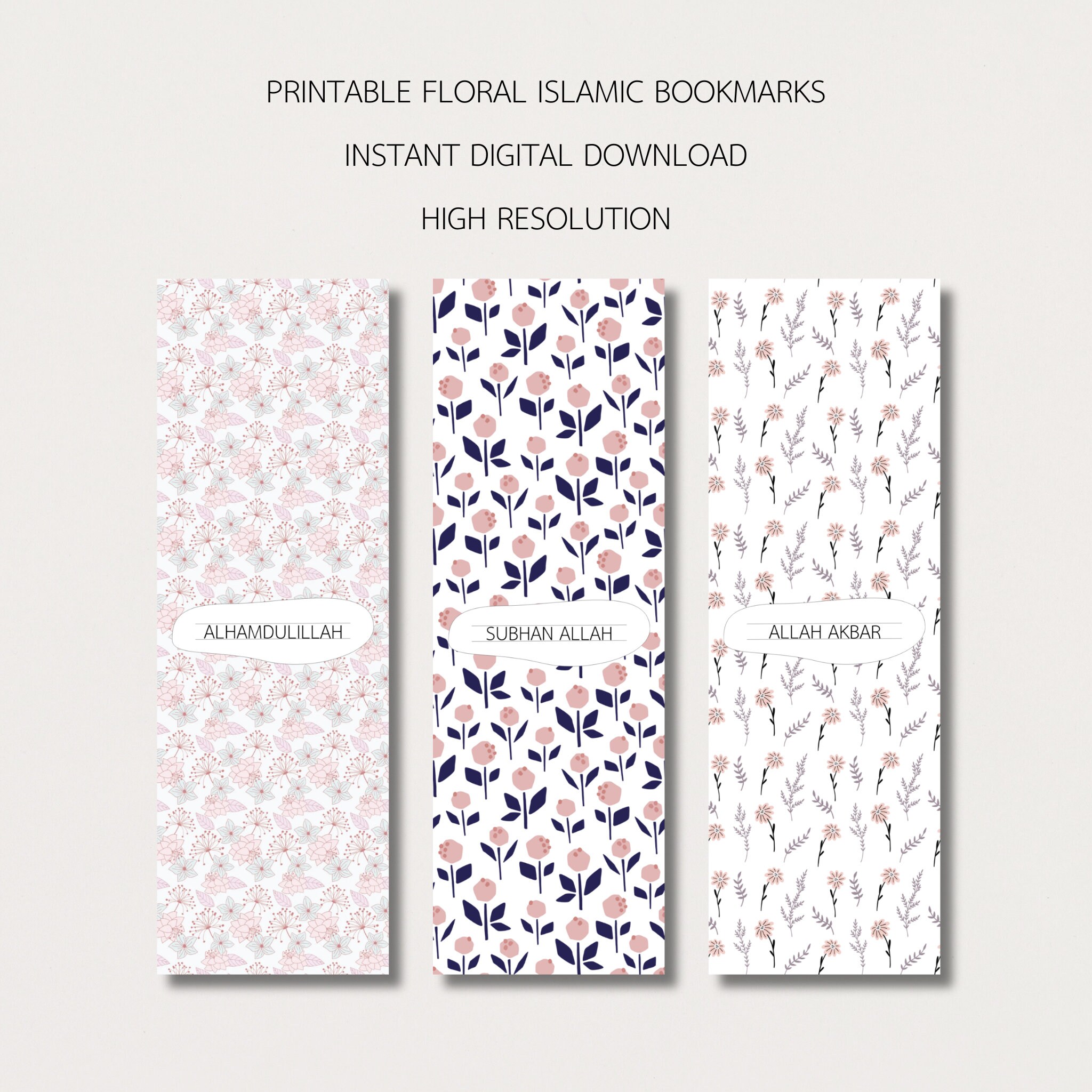 Printable Islamic Bookmarks|muslim Bookmarks|islamic Art Print|muslim ...