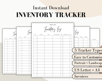 SEGUIMIENTO DE INVENTARIO SIMPLE Rastreador de inventario Registro de inventario de Canva Hoja de inventario Rastreador de inventario para pequeñas empresas Inventario de productos
