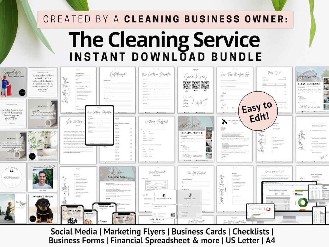 Cleaning Business Templates, Cleaning Business Bundle, Cleaning Service