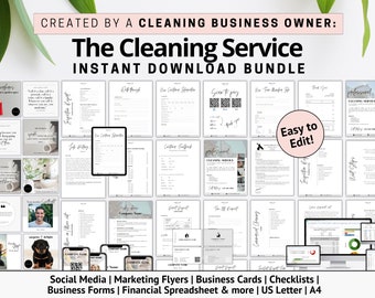 Cleaning Business Templates, Cleaning Business Bundle, Cleaning Service Agreement, Cleaning Service Flyer, Commercial Cleaning Checklist